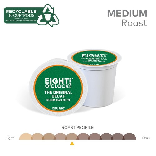 Eight O'Clock Coffee Decaf Medium Roast K-Cup Pods - 60 Single-Serve Coffee Pods