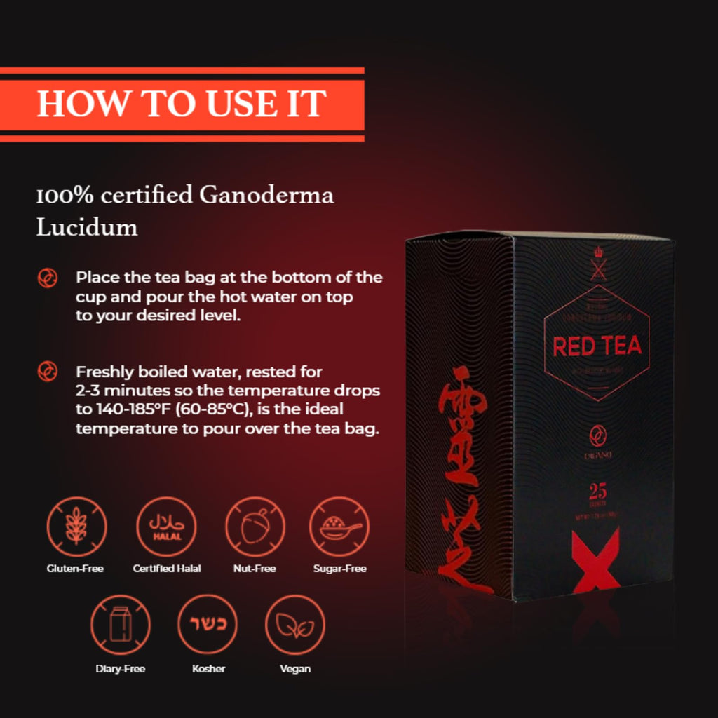 ORGANO Red Tea with Cordyceps and Ganoderma lucidum (25 sachets)