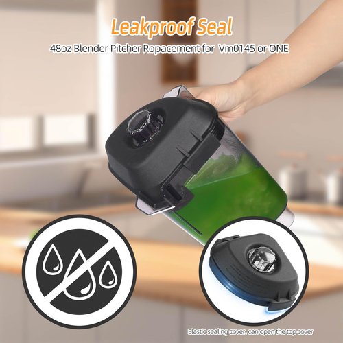 48oz Blender Pitcher Replacement for VM0100A 15978 16016 36019 VM0145 Commercial BarBoss Advance Drink Machine Blender Container Cup Jar Jug Parts, 3-Yr Warranty