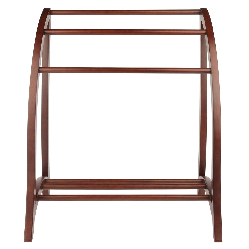 Winsome Wood Quilt Rack With 3 Rungs, Antique Walnut (94036)