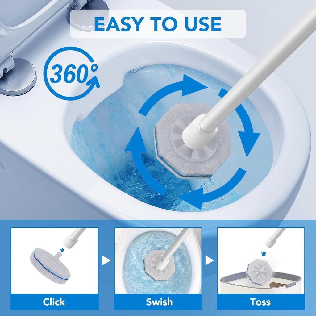 60 Count Toilet Bowl Wand Refills for Clorox,Disposable Toilet Bowl Cleaner Refill Pads for Most Toilet System,Disposable Toilet Brush refills for Bathroom Cleaning