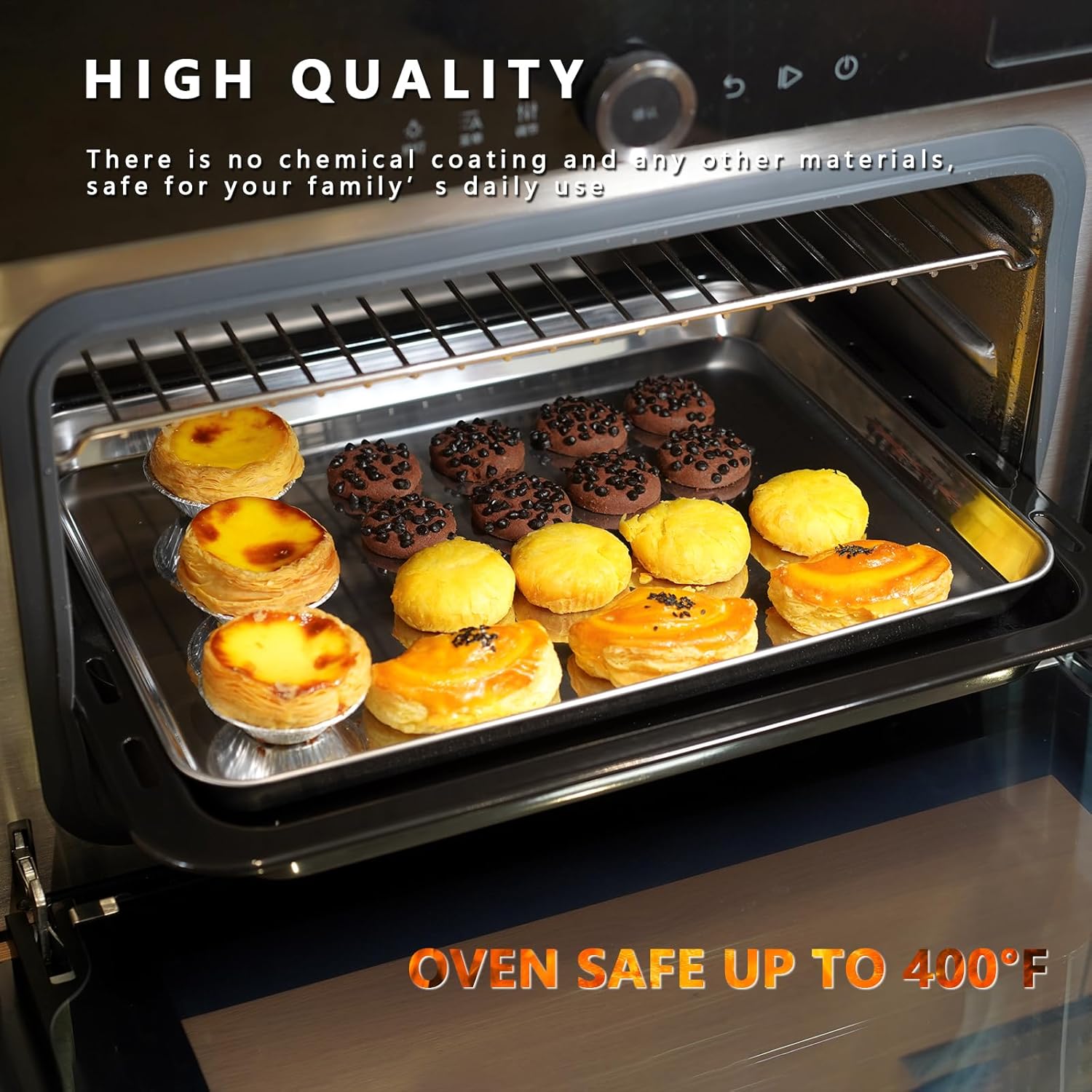 Stainless Steel Baking Sheets by [Brand Name] - Non-Stick, Warp-Resistant & Dishwasher Safe | 9/12/16 Inch Set