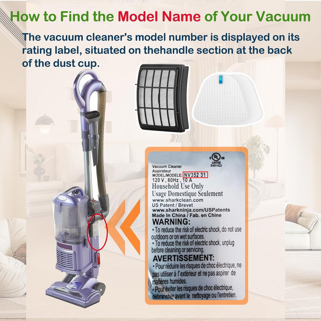 Shark | Foam and Felt Filters - Replacement for Navigator Lift-Away Vacuums | Compatible with ZU503AMZ, NV350, NV351, NV352, NV355, NV356E, NV360, NV370, NV391, UV440, UV490, UV500, UV540, UV550, CU500, XFF350, XHF350