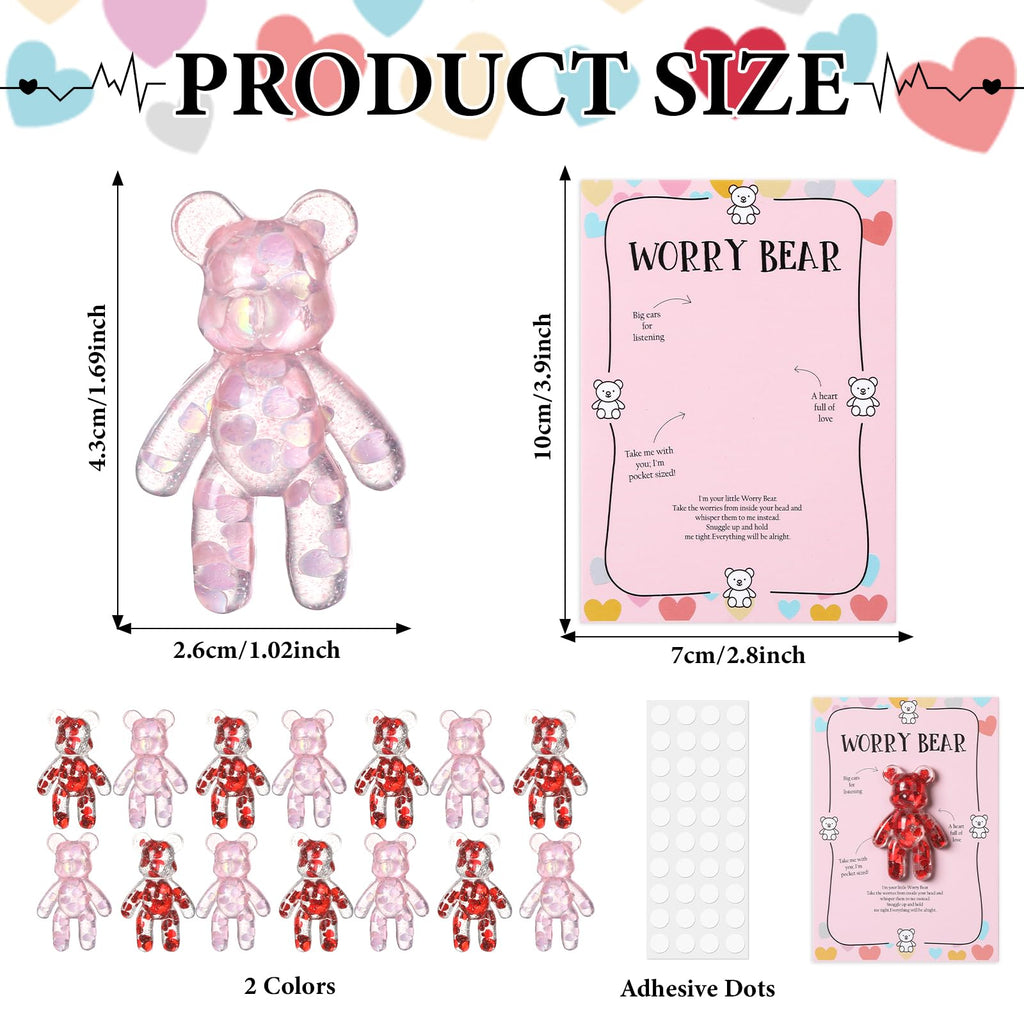party greeting 10 Set Valentine's Day Pocket Bear Hug Emotional Support Gifts Mental Health Anxiety Relief Positivity Autism Fidget Gift Stress Relief Gift for Boy Girls Favor Gift