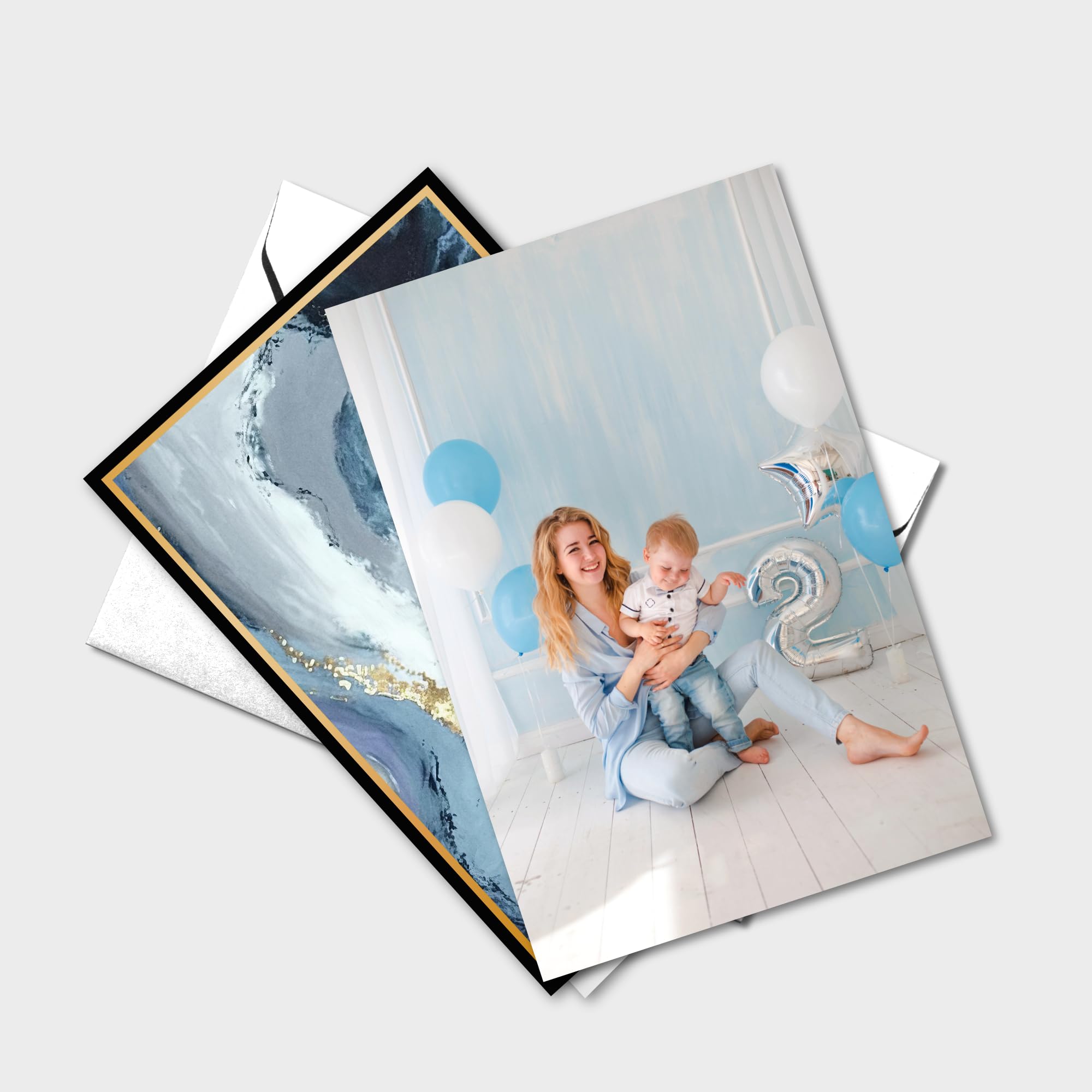 smart scribbles Rainbow Agate Blank Note Cards Set, 24 Cards with Envelopes, 4x6 Inches, Gold Foil Border, Thank You Cards with Seals
