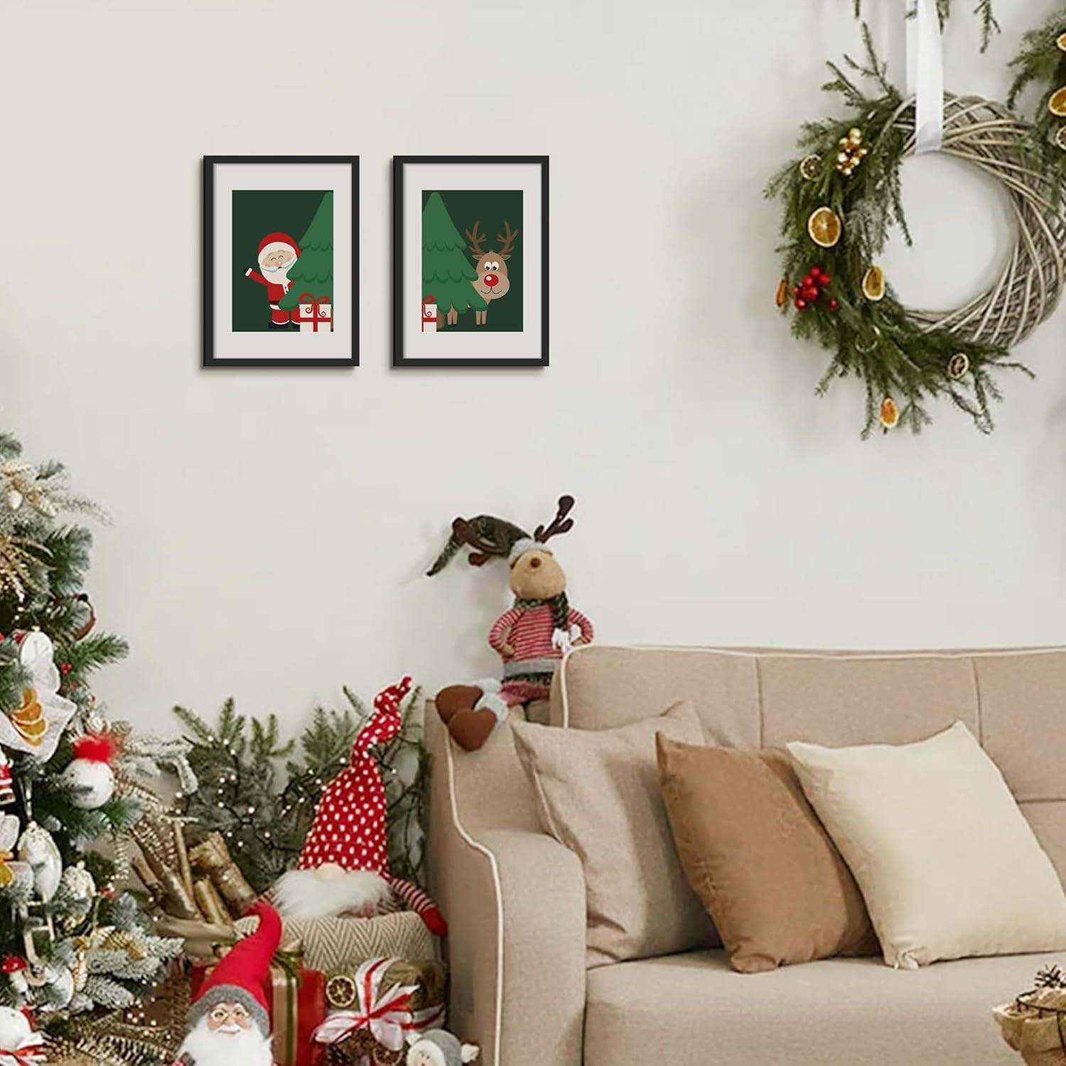 Upsimples A4 Picture Frame Set of 5 - Display 6x8 Photos with Mat or 8.3x11.7 Without | Black Wall Gallery Frames