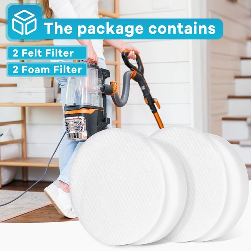 Jollsung DU4080 K4010 Vacuum filters for Kenmore Upright Cleaner DU2001 DU2012 DU2015 DU1040 DU1275, 4 Foam & 4 Felt Filters Replacement Part 561055105 and 561055106