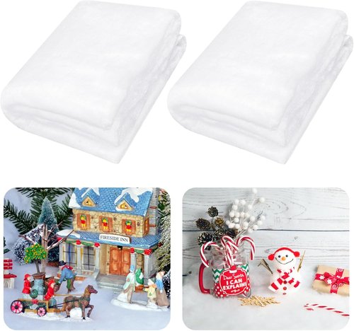 Apragaz Christmas Snow Blanket Roll - 5 Pack of 15.7 x 59 Inch Artificial Snow for Winter Wonderland Decor