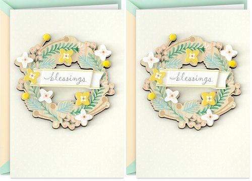 Hallmark Signature Religious Birthday Card or Mothers Day Card (Removable Wreath Ornament) (Pack of 2)