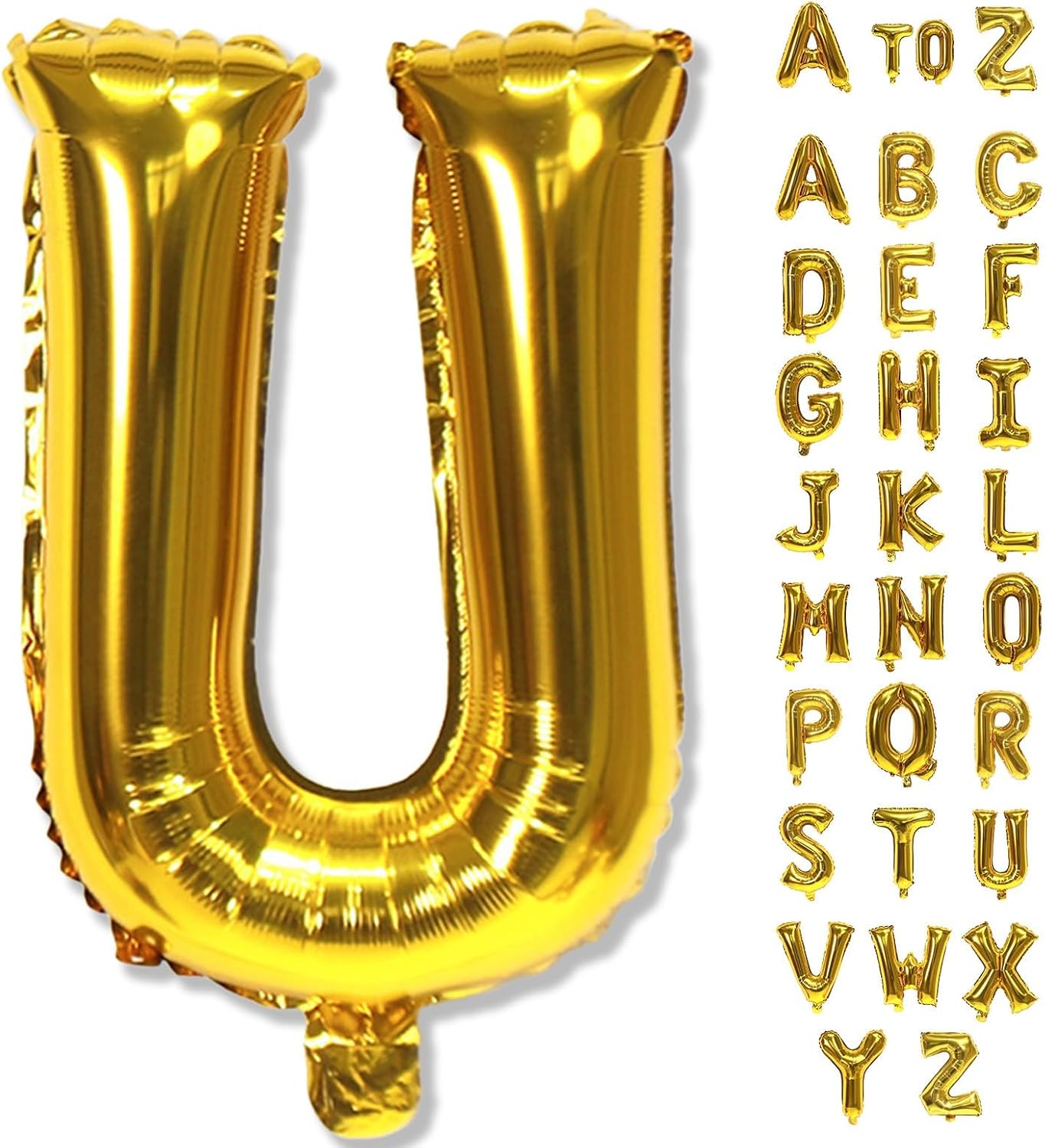 Skiennix 40-Inch Gold Helium Alphabet Balloons - Large Custom Letter Decor for Birthday & Anniversary Parties