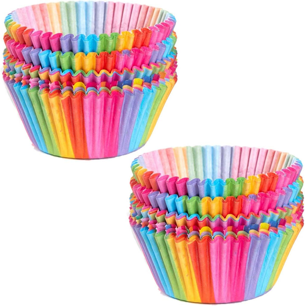 Regine Switzerland Cupcake Cases - Rainbow Baking Cups for Weddings & Birthdays | 100 Pcs