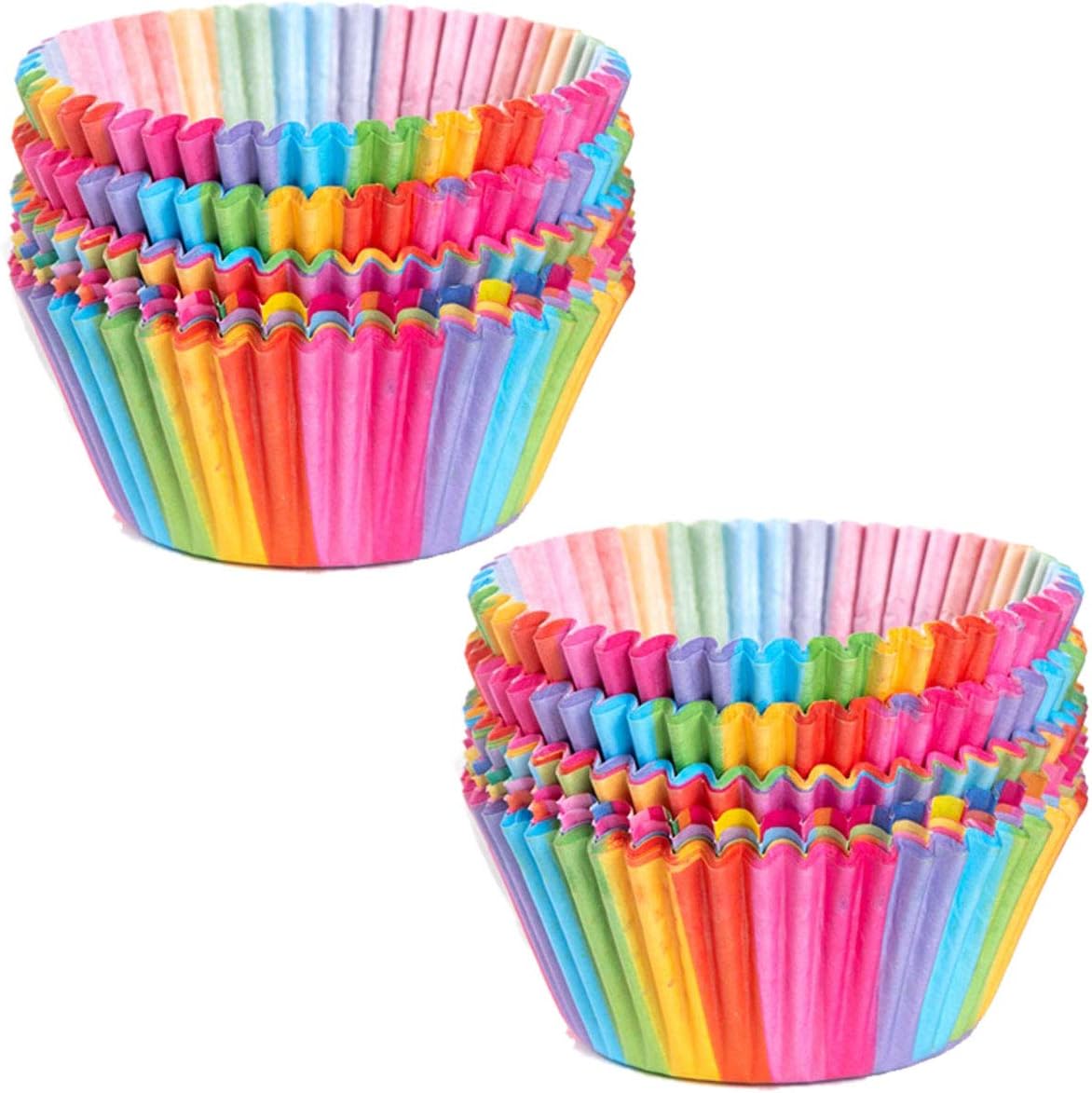 Regine Switzerland Cupcake Cases - Rainbow Baking Cups for Weddings & Birthdays | 100 Pcs