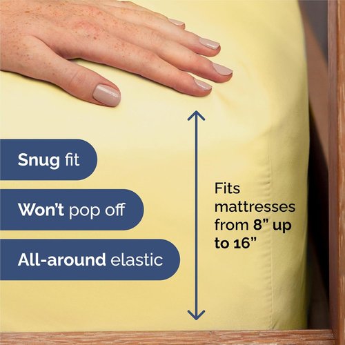 King Size 4 Piece Sheet Set - Ultra-Soft Cooling Bed Sheets | Hotel Luxury Bedding - Yellow