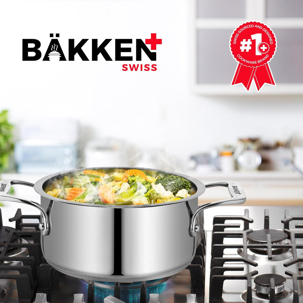 Stainless Steel Stockpot by [Brand Name] - 2 Quart Durable Cookware with Impact-Bonded Base & Riveted Handles