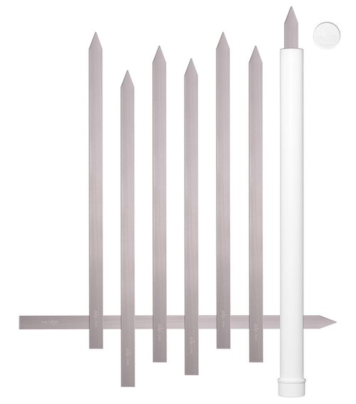 + HOM 8 Kebab 1" Wide Flat Skewers, Stainless Steel, No-Wood Handle, Koobideh Persian Kabob, Carrying Case