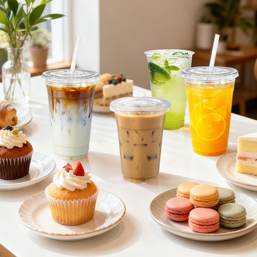 cundao 100 Pack 16 oz Clear Plastic Cups with Lids and Straws, [Leak-Proof & Crack-Resistant] Disposable Iced Coffee Cups for Smoothies, Bubble Tea, Juice and Cold Drinks, BPA Free