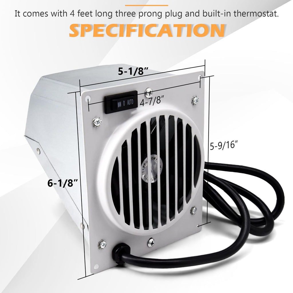 Aibabcue PF06-YJLF-B PF06-YJLF-F Thermostat Blower Fan Compatible with ProCom Vent-Free Space Heaters, Wall Heater Blower Fan Replacement PF06YJLFB
