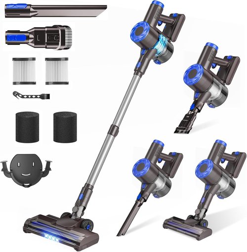 Airdiyaa Cordless Vacuum Cleaner - 40Kpa Powerful Stick Vacuum for Home | 8-in-1 Lightweight Design, 1.5L Dust Cup & Anti-Tangle Feature