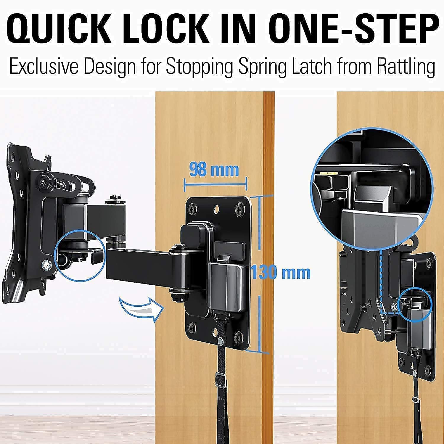 Mounting Dream MD2210 Lockable RV TV Mount for 17-43 inch TV, RV TV Wall Mount 200mm VESA 44 lbs. Loading and MD2209 Lockable RV TV Mount for 10-26 Inch Flat Screen TV, Camper Trailer RV TV Wall Mount