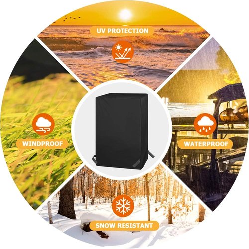 iCOVER Outdoor Waterproof Heavy-Duty Smoker Cover - All Weather Protection | 22"X22"X40", Black