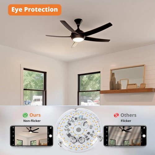 Fayelume 3.93 Inch LED Ceiling Fan Light, AC 18W 2000LM Fan LED Light Replacement, LED Retrofit Lights Panel, Dimmable 3 Color Temperature, for Ceiling Flush