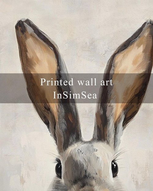 InSimSea Framed Canvas Wall Art - Cute Easter Bunny Decor for Kids' Room | 12x16 Inches Aesthetic Artwork