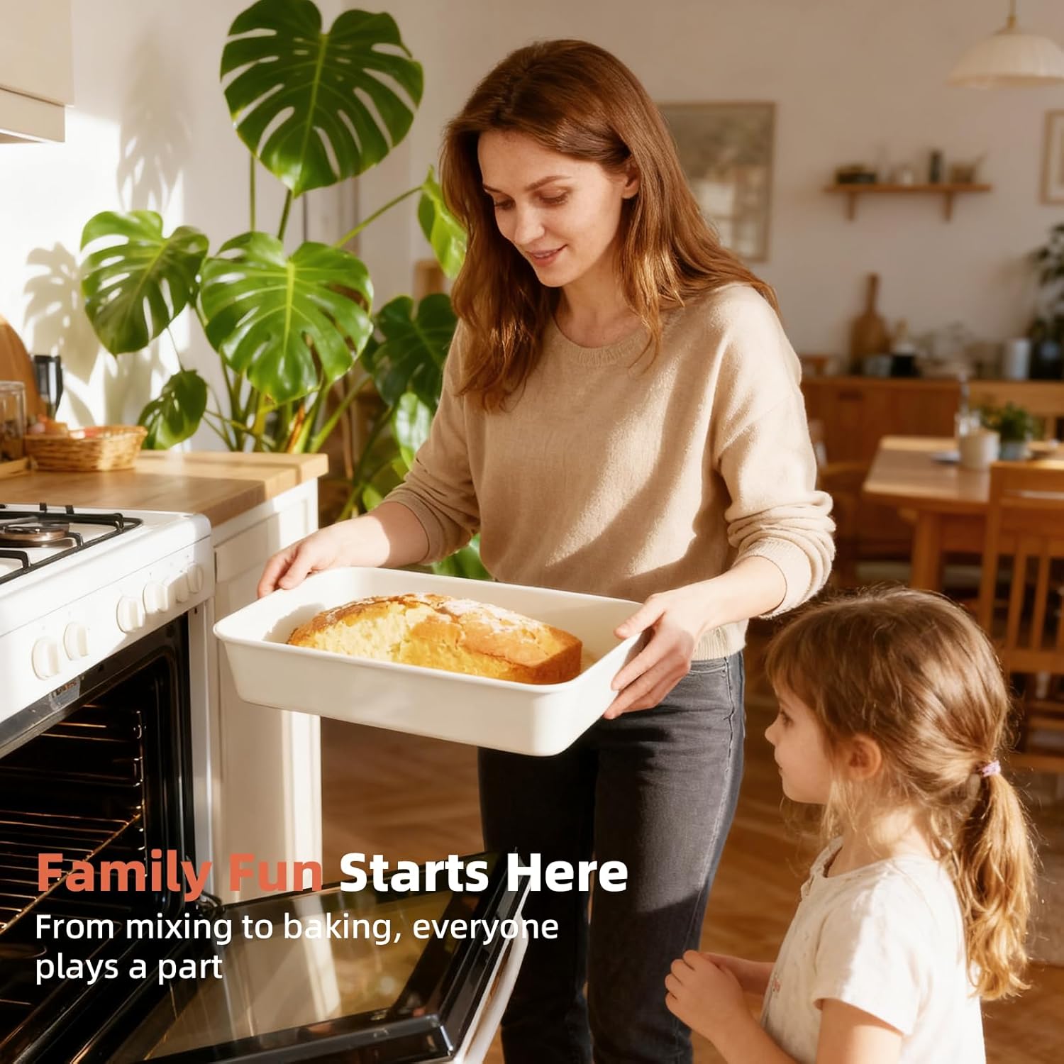 Skiennix 8-Piece Non-Stick Baking Pans Set - Stackable Carbon Steel Bakeware for Kitchen Essentials