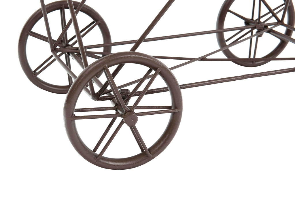 Creative Co-Op Vintage Reproduction Metal Laundry Basket on Wheels, Rust