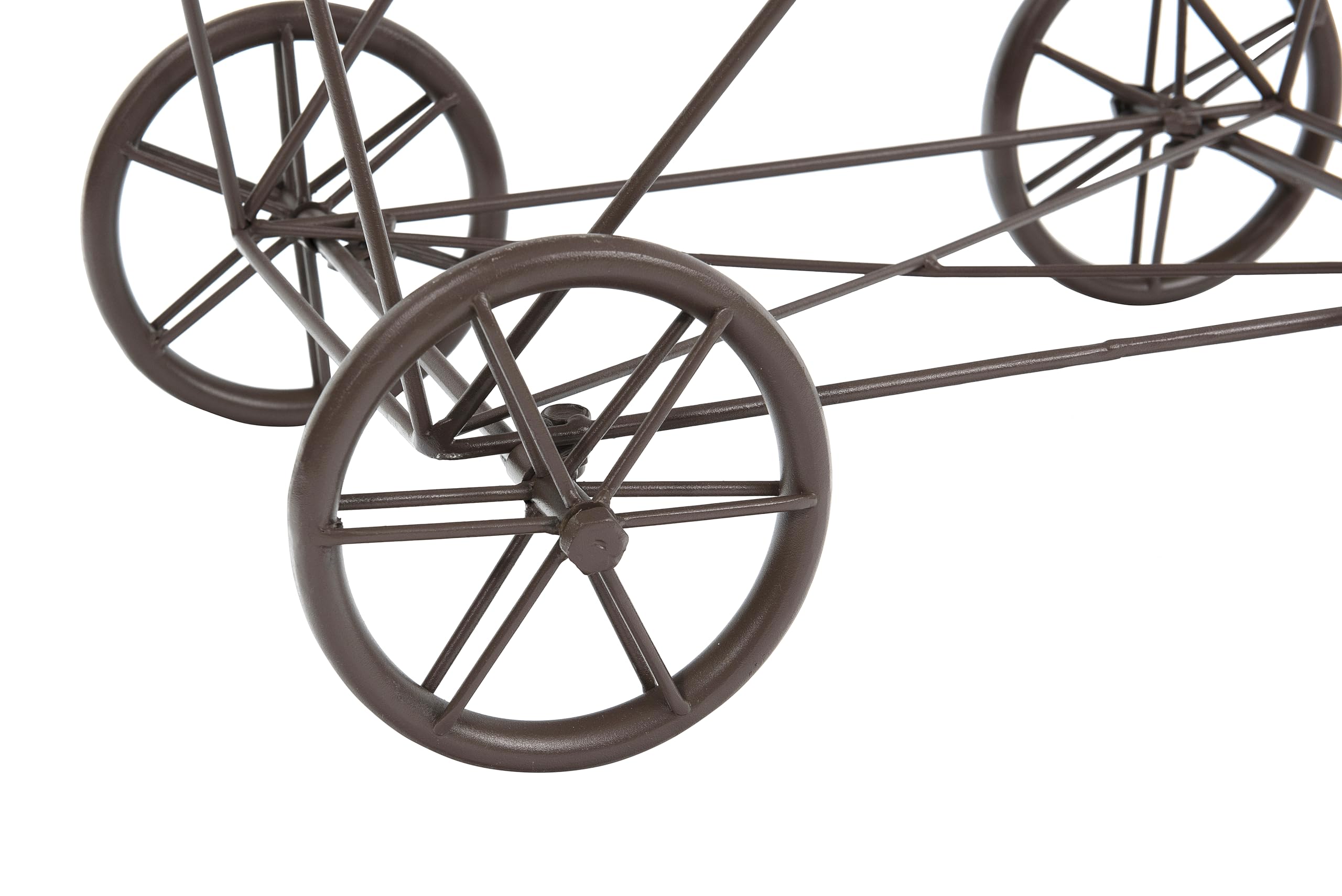 Creative Co-Op Vintage Reproduction Metal Laundry Basket on Wheels, Rust