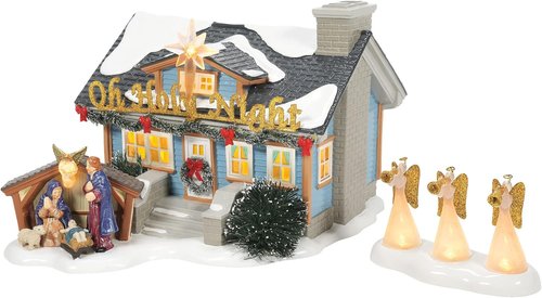 Department 56 Snow Village | Oh Holy Night House & Angels Lit Building Set - 6.46 Inch, Multicolor