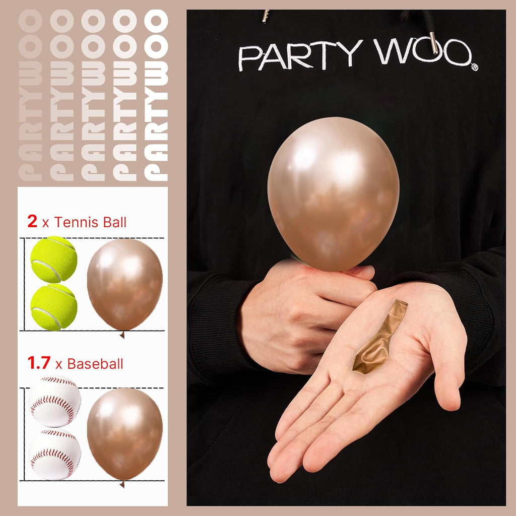 PartyWoo Metallic Rose Gold Balloons - 50pcs 5 Inch Chrome Latex for Weddings & Celebrations