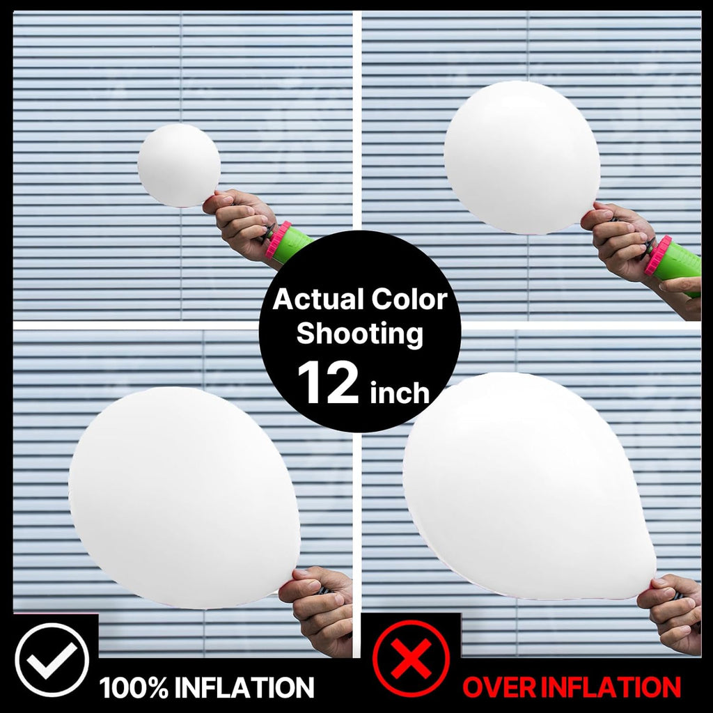 PartyWoo White Balloons - 100 Pcs Matte Latex Balloon Arch Kit | 36, 18, 12, 10, 5 Inch for Weddings & Events