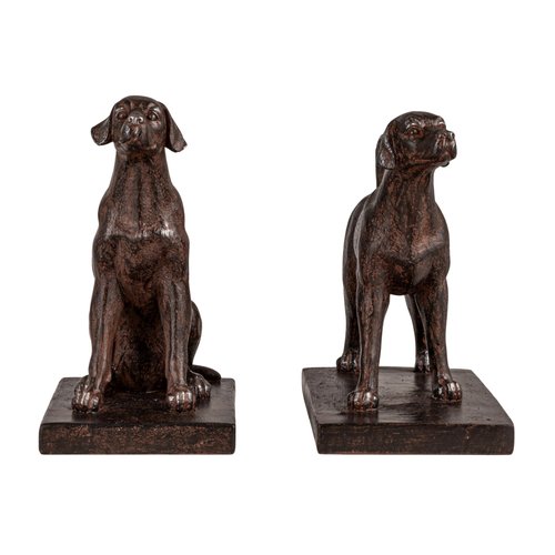 Creative Co-Op 2-Piece Resin Dog Bookends, Black