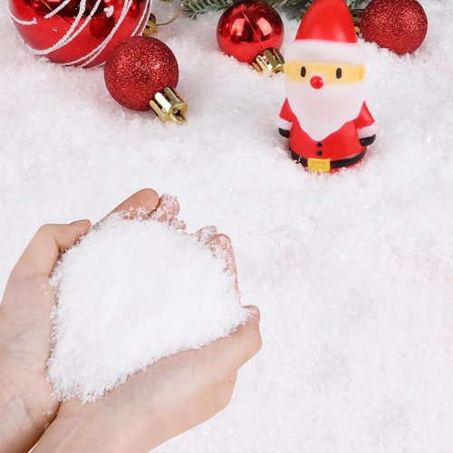 FOIMAS Artificial Snow - Glittery Fake Snow Powder for Christmas Village Crafts | 10.7oz