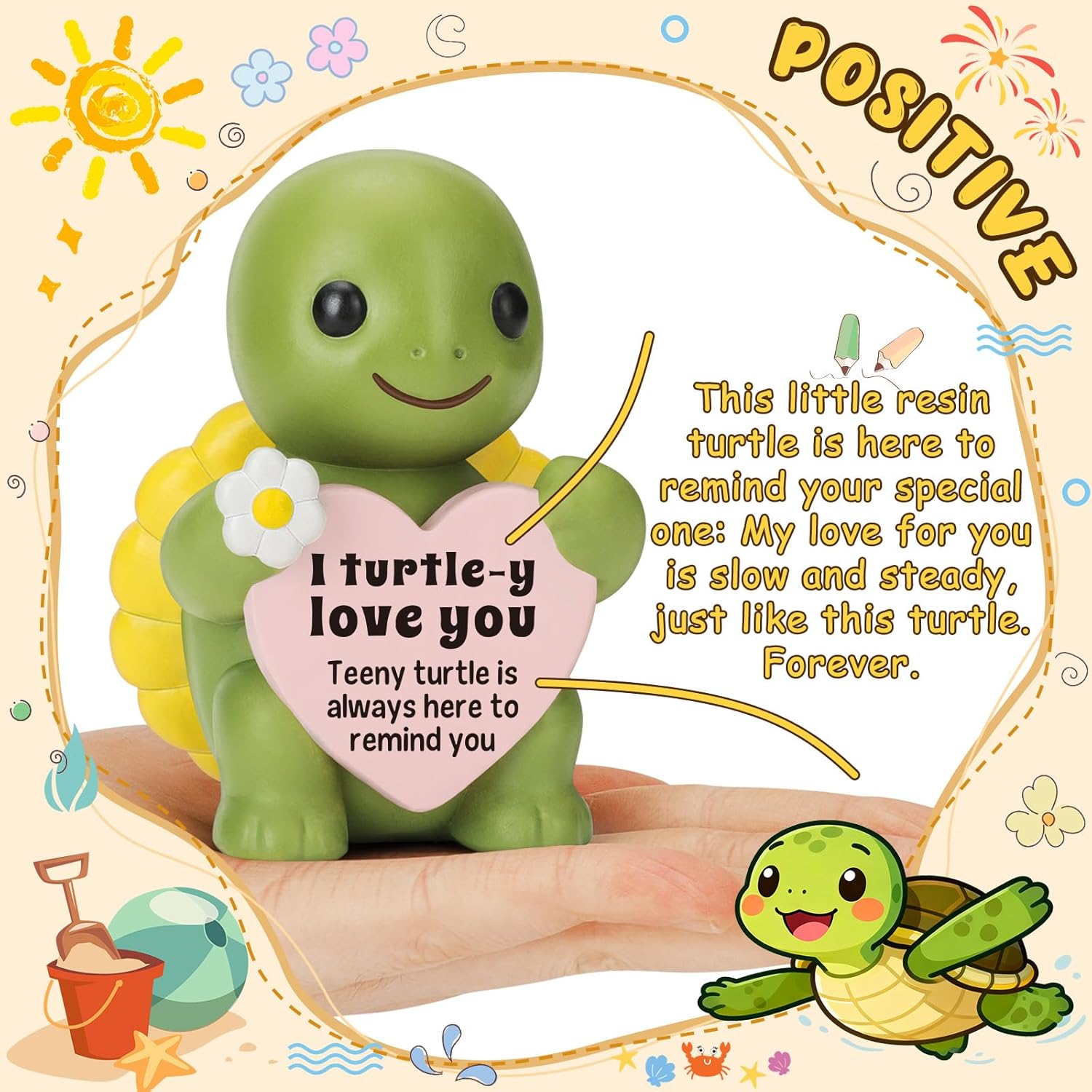 4THFARMES Mini Resin Turtle Figurines - Cute Funny Gift for Couples | Anniversary & Birthday Decor