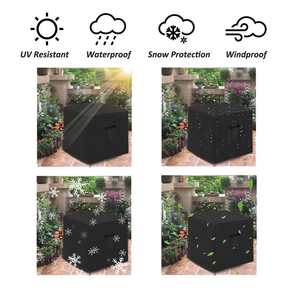 Ailelan Winter Air Conditioner Covers for Outside Units - 34 x 34 x 30 inches Water Resistant AC Unit Covers Outdoor - American Standard Furniture Universal Cover (Square) - Black