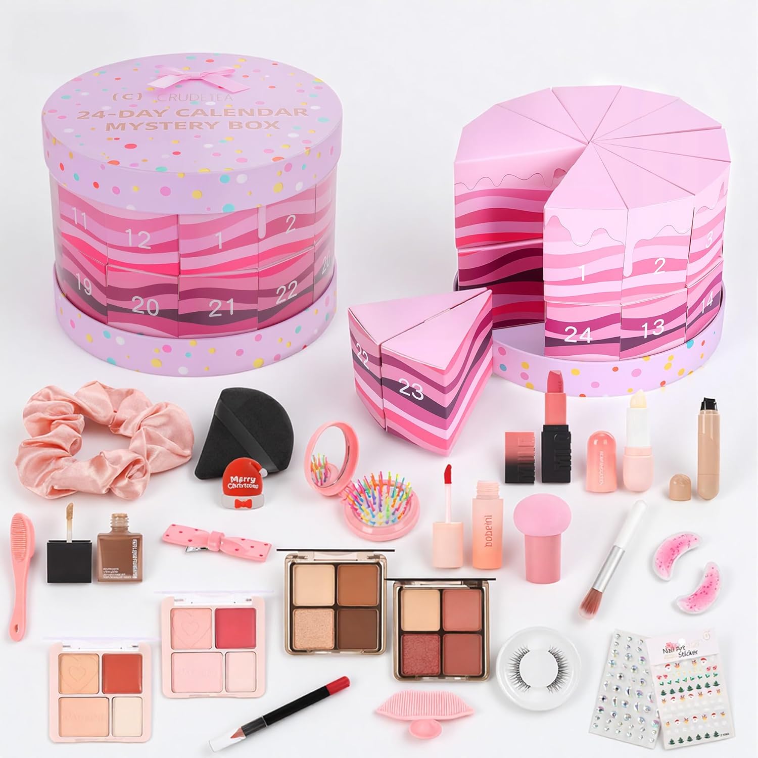 Skiennix 24 Pcs Exquisite Makeup Gift Set - Perfect Birthday Gift for Girls Ages 6-12 | Pink Cosmetics Kit