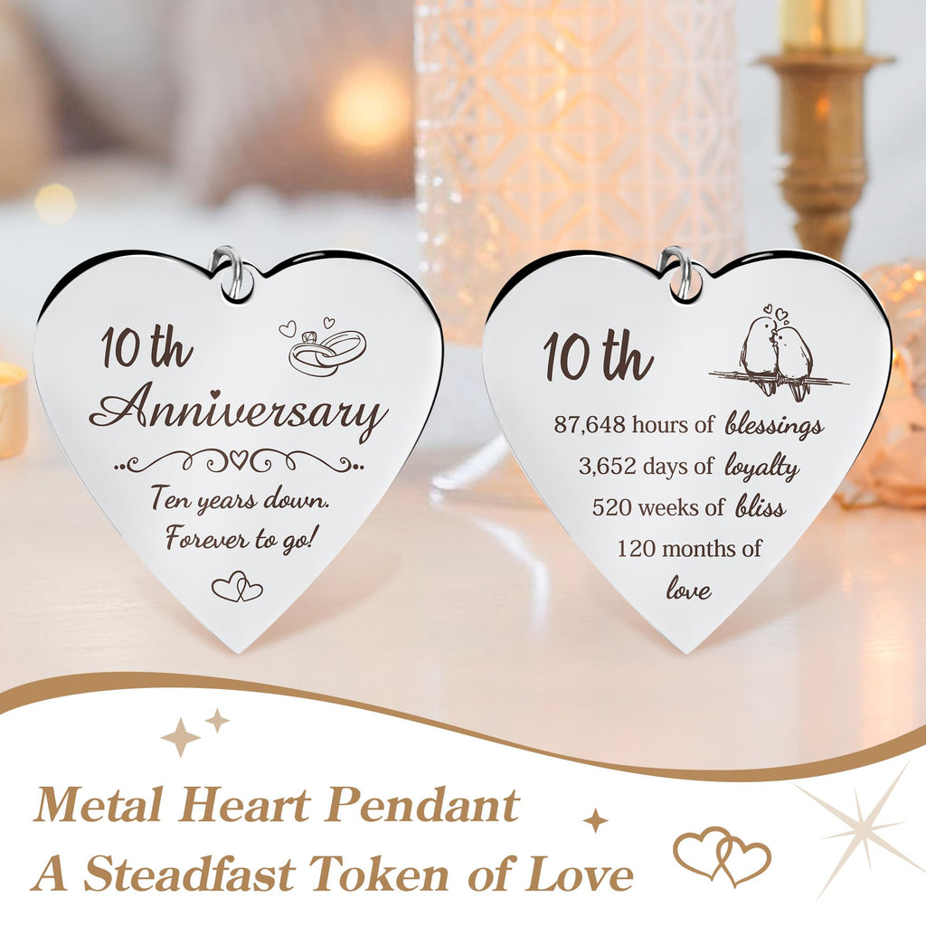 10 Year Anniversary Picture Frame Gifts for Couple 10 Year Anniversary Decorations Gifts for Wife 10 Year Gift Anniversary Customized Photo Frame Happy 10th Aniversario Decorations Gift for Him