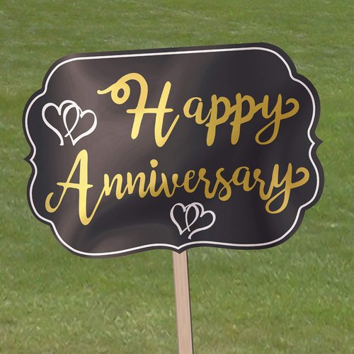 Foil Happy Anniversary Yard Sign Pack of 3