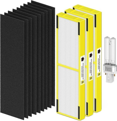 G-Guardian FLT4825 Filter B Replacement - 3 HEPA Filters + 9 Carbon Filters + 1 LB4000 UV Light Bulb
