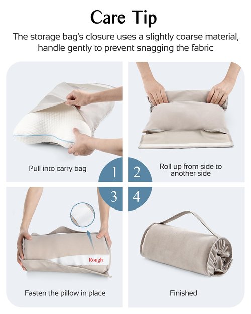 Joynox Travel Memory Foam CPAP Bed Pillow for Side & Back Sleepers, Portable Sleep Apnea Pillow with Storage Bag for All CPAP Masks Users, Washable Neck Support Pillow for Hotels Camping