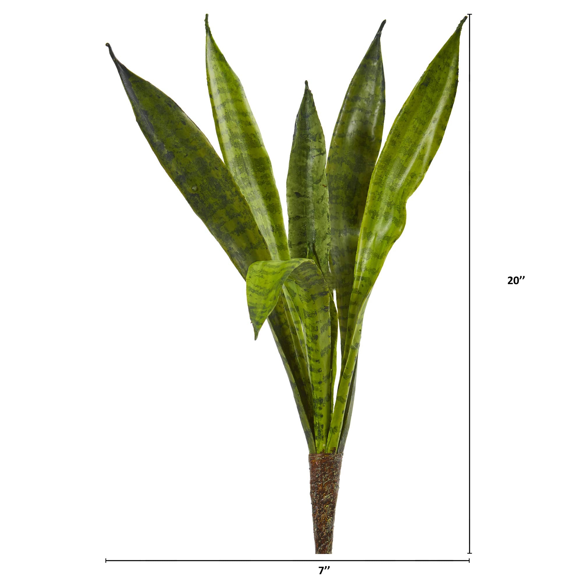 Nearly Natural 20-in Artificial Tall Snake Plants Sansevieria, Set of 6 Yellow Faux Snake Plant for Indoor Home Decor with Groun Stakes, Large Fake Plant for Office, Living Room, Bedroom, DIY