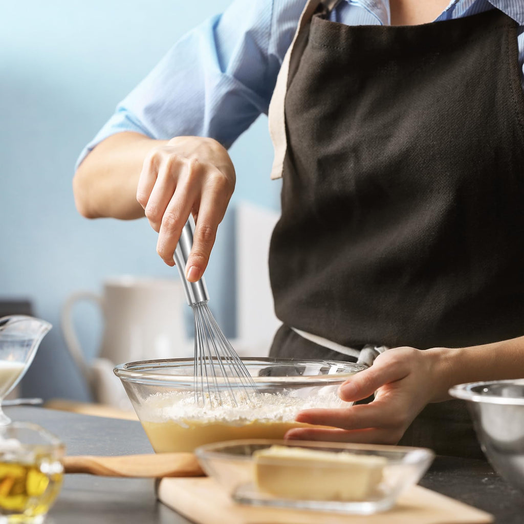 OYV 12" Whisk for Cooking, Ergonomic Handle, Dishwasher Safe 18/10 Stainless Steel Whisk, Professional Kitchen Wire Whisk, Perfect for Blending, Whisking, Baking, and Beating