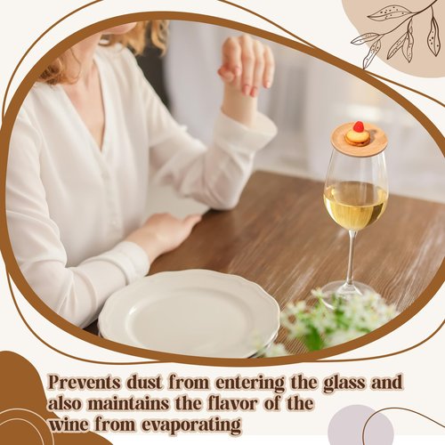 Tessco 4 Pcs 4" Wine Glass Charcuterie Topper Bamboo Round Wine Glass Charcuterie Board Dual Use Cups Topper Appetizer Plates for Christmas Party Family Gatherings Bars Restaurants