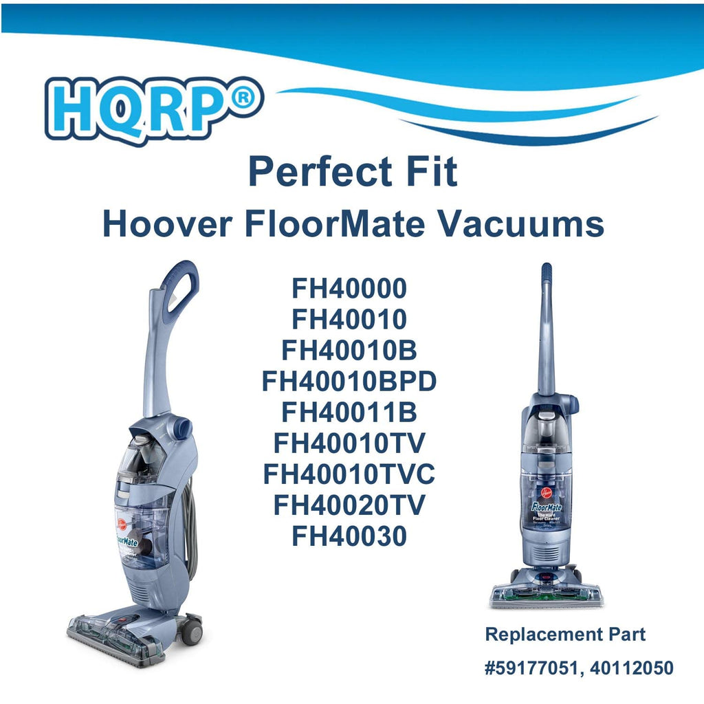 HQRP 2-pack Filters compatible with Hoover FloorMate FH40000, FH40010, FH40010B, FH40030, FH40011B, FH40020TV SpinScrub Hard Floor Upright Vacuum Cleaner, parts 40112050/59177051