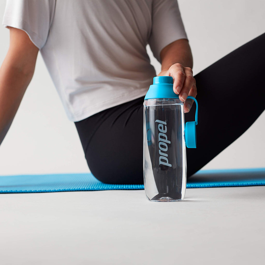 Propel 20oz Reusable Bottle, BPA Free, Impact Resistant, On-The-Go Strap, Dishwasher Safe, White