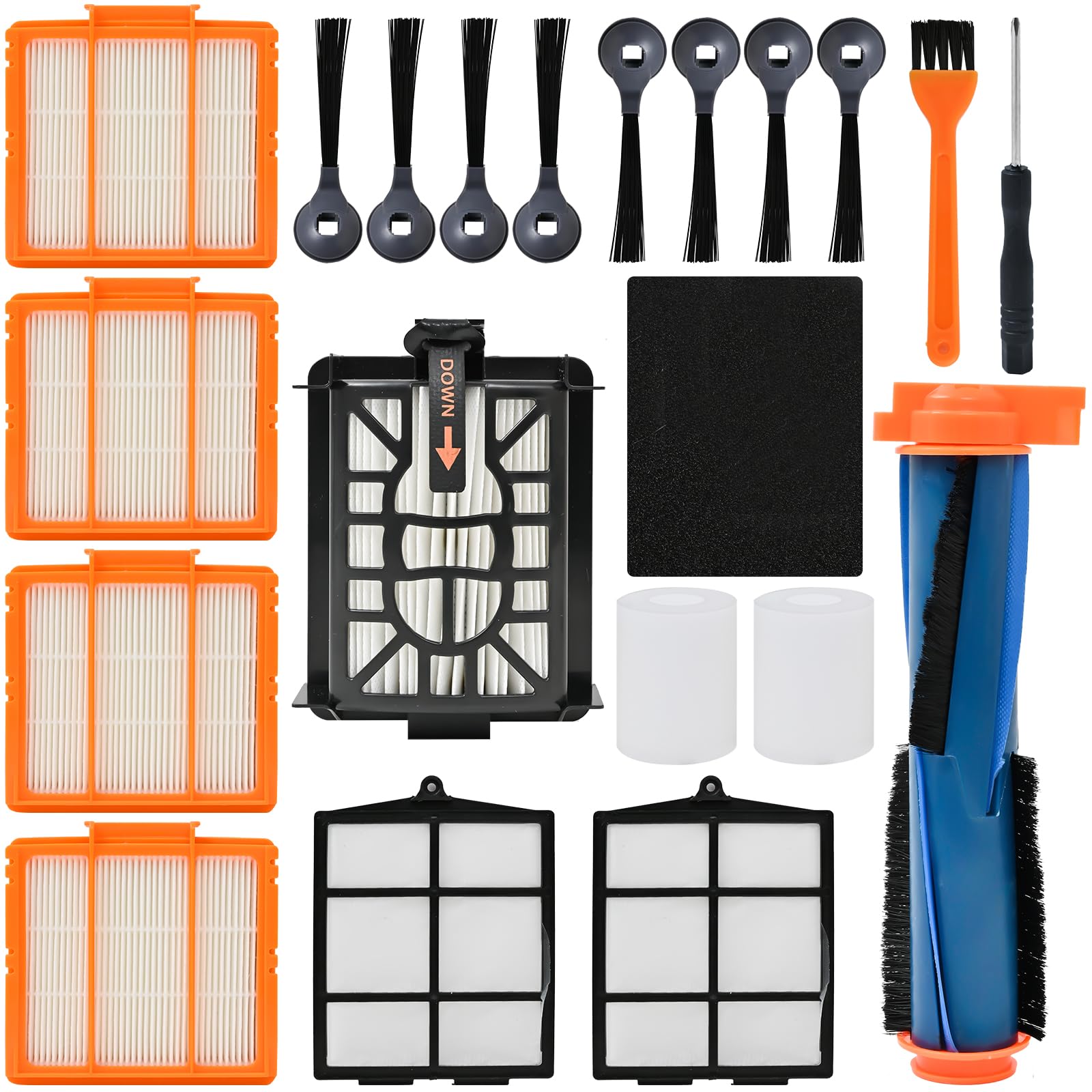 DovLazm Replacement Parts for Shark AI AV2501AE RV2502AE RV2610WA AV2501S RV2520 AOUS AV2510 AOUS AV2511AE Vacuum Cleaner,Accessory kits with Main Brush,Filters,Side Brushes,Pre Filter,Foam Filter ﻿