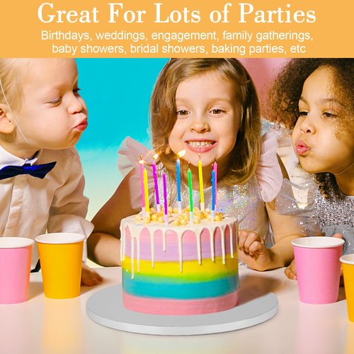 6 PCS Cake Drums 16 Inch, 16inch Drum, Cake Boards 16 Inch Round, 1/2" Thick Cardboard, Sturdy Circle, Base para Pastel Cardboard Base White Cake Boards for Wedding