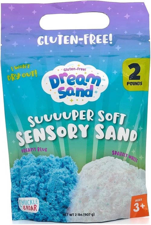 Chuckle & Roar Sensory Dream Sand - 2lb Gluten-Free, Never-Drying Soft Sand for Mess-Free Play | Ages 3+