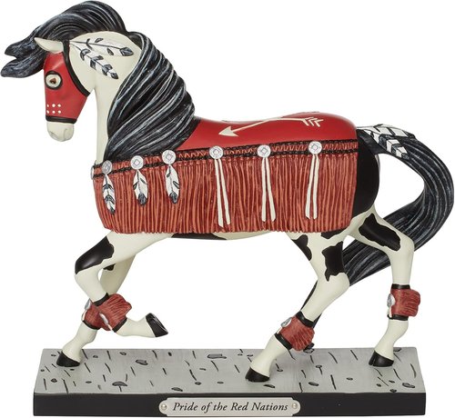 Enesco Pride of The Red Nations Figurine - 7.4 Inch Multicolor Trail of Painted Ponies Collectible